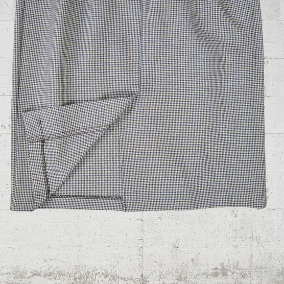 80s Vintage Houndstooth Brown Mocha Straight Belted Midi Skirt Size 10 USA Made - Picture 5 of 6